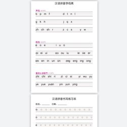 Printable Chinese Pinyin Alphabet for Preschoolers
